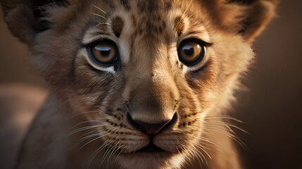 Fototapeta premium close up portrait of a baby lion