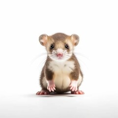 Baby Ferret isolated on white (generative AI)