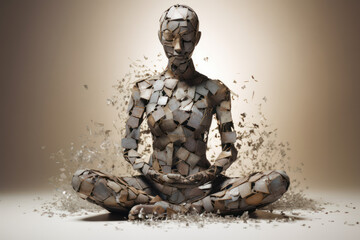 Meditation, rest and inner peace, self-love concept, generative AI - obrazy, fototapety, plakaty