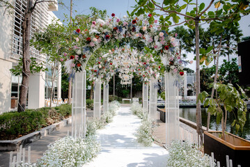 Obraz premium Indonesian outdoor wedding decoration from another customs and culture