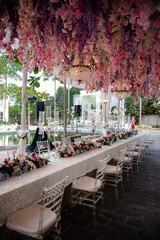 Indonesian outdoor wedding decoration from another customs and culture