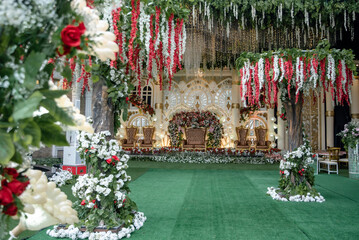 Indonesian outdoor wedding decoration from another customs and culture