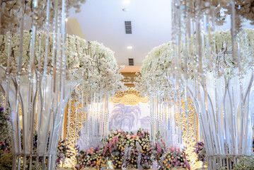 Indonesian outdoor wedding decoration from another customs and culture