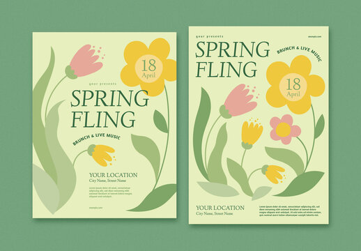 Pastel Spring Fling Event Poster