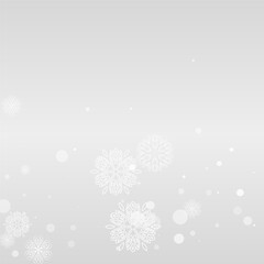 Gray Snowfall Vector Grey Background. Light Snow