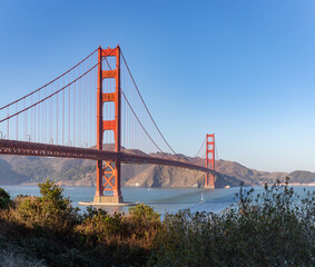 Fototapeta na wymiar Golden Gate Bridge and Vegetation