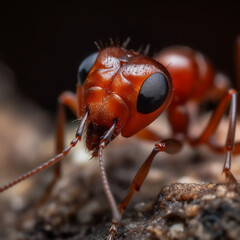 Red Ant macro photography.