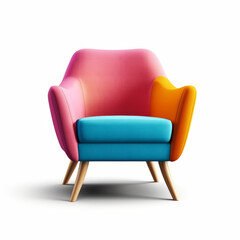 Fototapeta premium Modern armchair isolated. Illustration AI Generative.