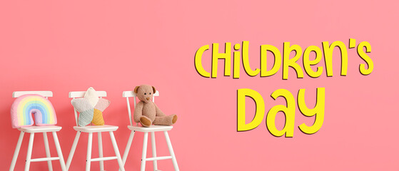 Greeting card for International Children's Day with toys