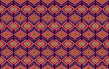 geometric ethnic oriental traditional seamless pattern design for background, rug, wallpaper, clothes, wrap, batik, fabric, embroidery style vector illustration