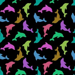 Summer animals seamless dolphins pattern for wrapping paper and kids clothes print and fabrics and linens