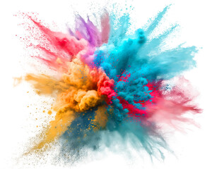 Color paint explosion of paint cloud drips in vibrant colors. A burst of colorful pigment particles in water. Abstract wallpaper. Generative AI.