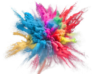 Color powder explosion or cloud paint splash with dye smoke blend background. Creative color ink or paint drips splash, color powder explode. Abstract artistic background generative ai.