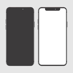 phone with blank screen mockup vector illustration. smartphone vector illustration.