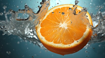 Fototapeta na wymiar orange in water