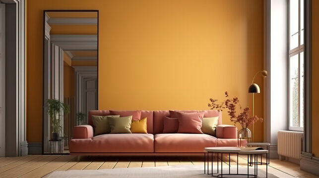 Modern home interior with elegant design and comfort. Generative Ai