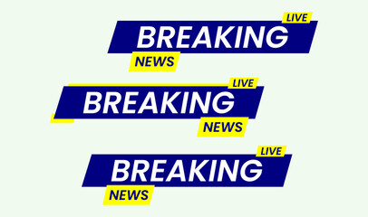Live broadcast elements and live stream. Set of TV and bar banners for breaking news. Vector with high resolution.