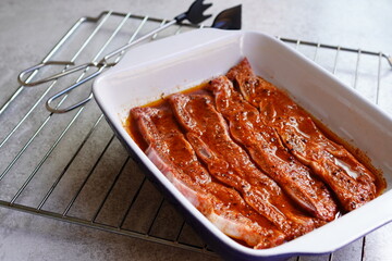 Churrasco de ternera con salsa barbacoa	
