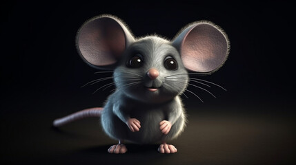 mouse on black background,generative ai