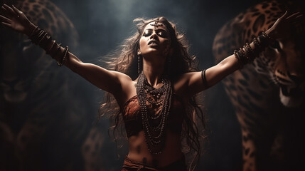 Ancient Indian goddess dancing
