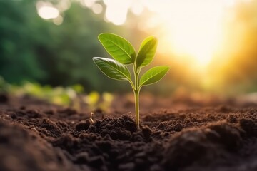 Naklejka na ściany i meble developing plant, New life idea. fresh, seed, image with a modern agricultural theme. Generative AI 