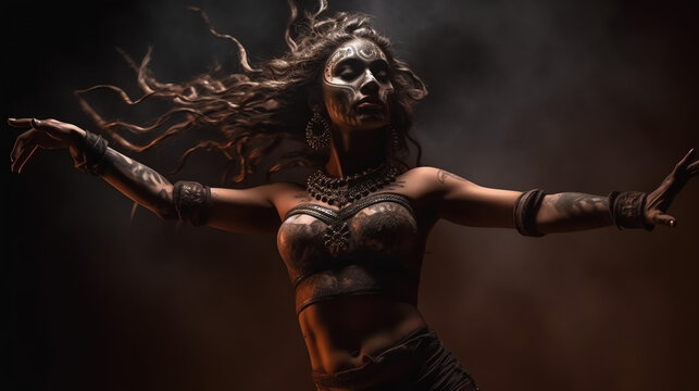 Ancient Indian goddess dancing