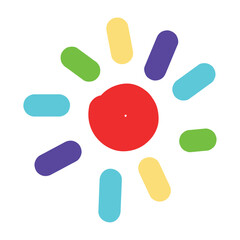 Isolated abstract colored sun icon Vector illustration