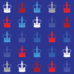 St Edwards Crown pattern on a blue background vector