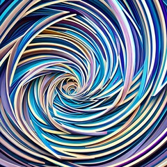 Spiraling Shapes: An image of a geometric pattern created with spirals, in a mix of bold and muted colors4, Generative AI