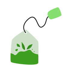 tea bag flat illustration. tea bag clip art.