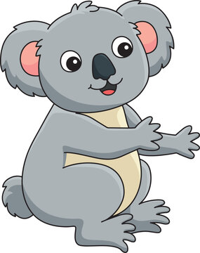 Koala Cartoon Colored Clipart Illustration Generative AI