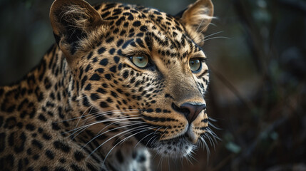 Fototapeta na wymiar Leopard in the Kruger National Park,generative ai