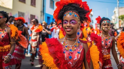 A street parade in Cape Verde. Generative AI