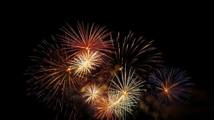 Obraz premium Fireworks in the night sky. Generative AI