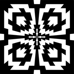 Geometric pattern.  Black and white pattern for web page, textures, card, poster, fabric, textile.
