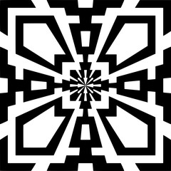 Geometric pattern.  Black and white pattern for web page, textures, card, poster, fabric, textile.
