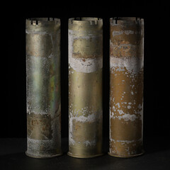 Composition of three anti-aircraft gun shells
