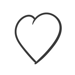 Black heart shape isolated on white background. Vector illustration