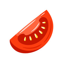 Red tomato isolated on white background. Vector illustration