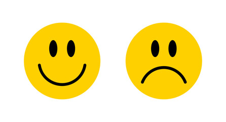 Happy and sad smiley icon