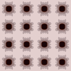 An eye-catching and charming floral vector image with pink flowers on black and brown halftone abstract.