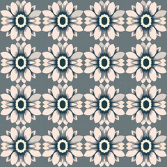 Fototapeta premium Dark floral pattern with black and white flowers and pastel motif that would be great for clean and stylish.