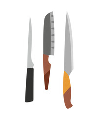 Set of metal knives