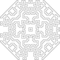 Geometric pattern of lines.  Black and white pattern for web page, textures, card, poster, fabric, textile.