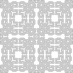 Geometric pattern of lines.  Black and white pattern for web page, textures, card, poster, fabric, textile.