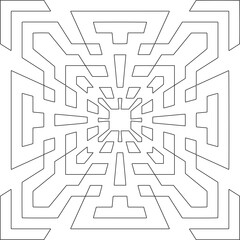 Geometric pattern of lines.  Black and white pattern for web page, textures, card, poster, fabric, textile.