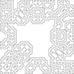 Geometric pattern of lines.  Black and white pattern for web page, textures, card, poster, fabric, textile.