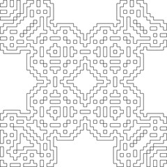 Geometric pattern of lines.  Black and white pattern for web page, textures, card, poster, fabric, textile.