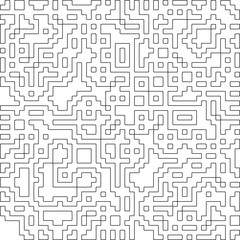 Geometric pattern of lines.  Black and white pattern for web page, textures, card, poster, fabric, textile.