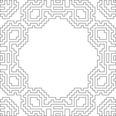 Geometric pattern.  Black and white pattern for web page, textures, card, poster, fabric, textile.